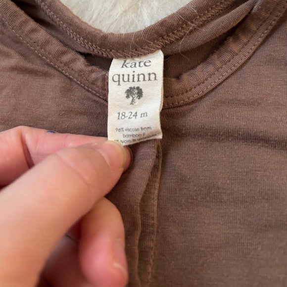 Gender Neutral Kate Quinn Cocoa Colored Toddler Union Suit - Picture 3 of 3